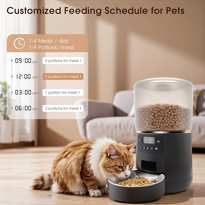 Automatic Cat Feeder – Programmable 4L Smart Food Dispenser with Timer